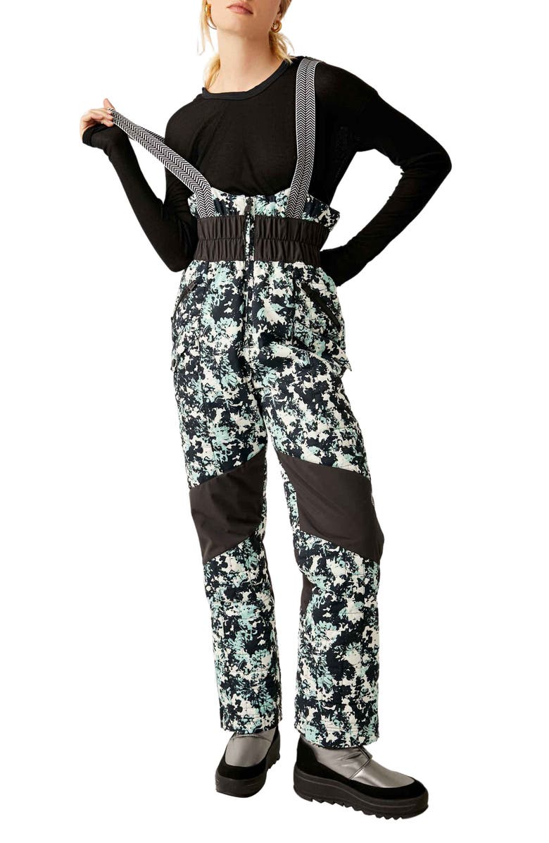 FREE PEOPLE MOVEMENT All Prepped Waterproof Snow Bib, Main, color, Wild Floral Combo