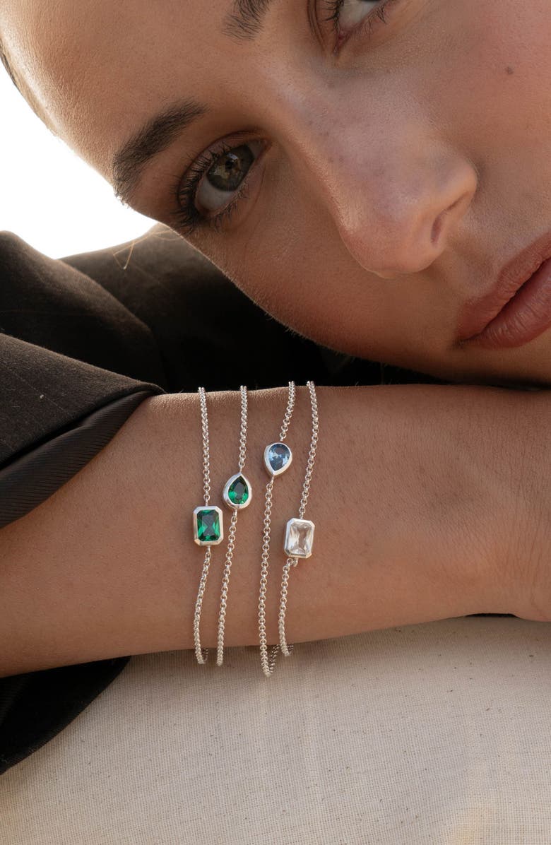 Dower & Hall White Topaz Octagon Chain Bracelet, Alternate, color, Sterling Silver