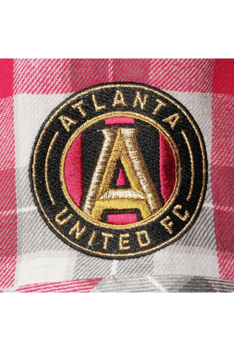 Men's Antigua Red/Gray Atlanta United FC Ease Flannel Long Sleeve Button-Up Shirt, Alternate, color, Red