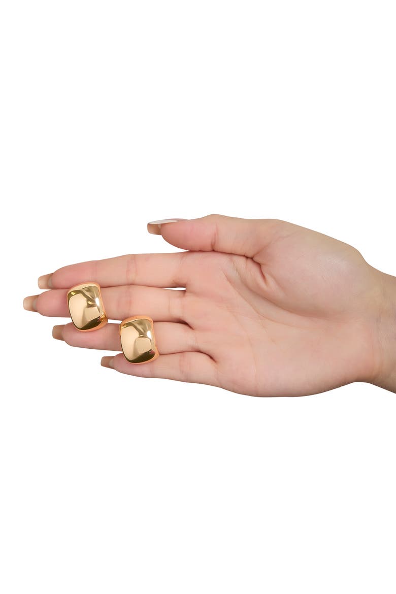Wide Gold Hoop Earrings, Alternate, color, Gold