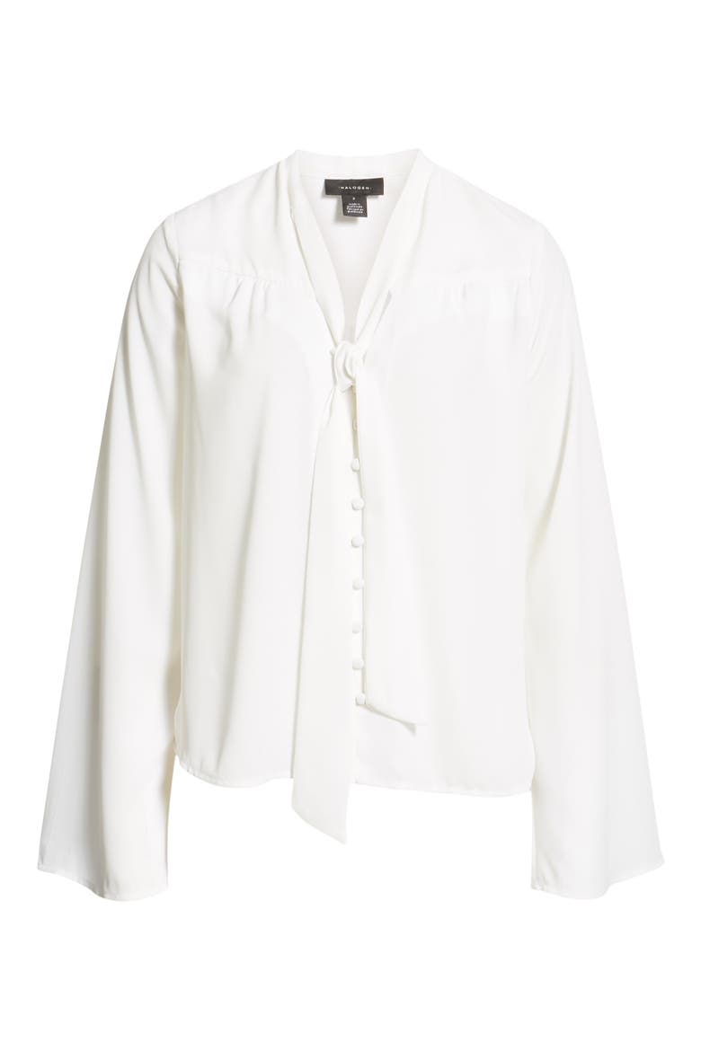 Tie Neck Blouse, Alternate, color, IVORY
