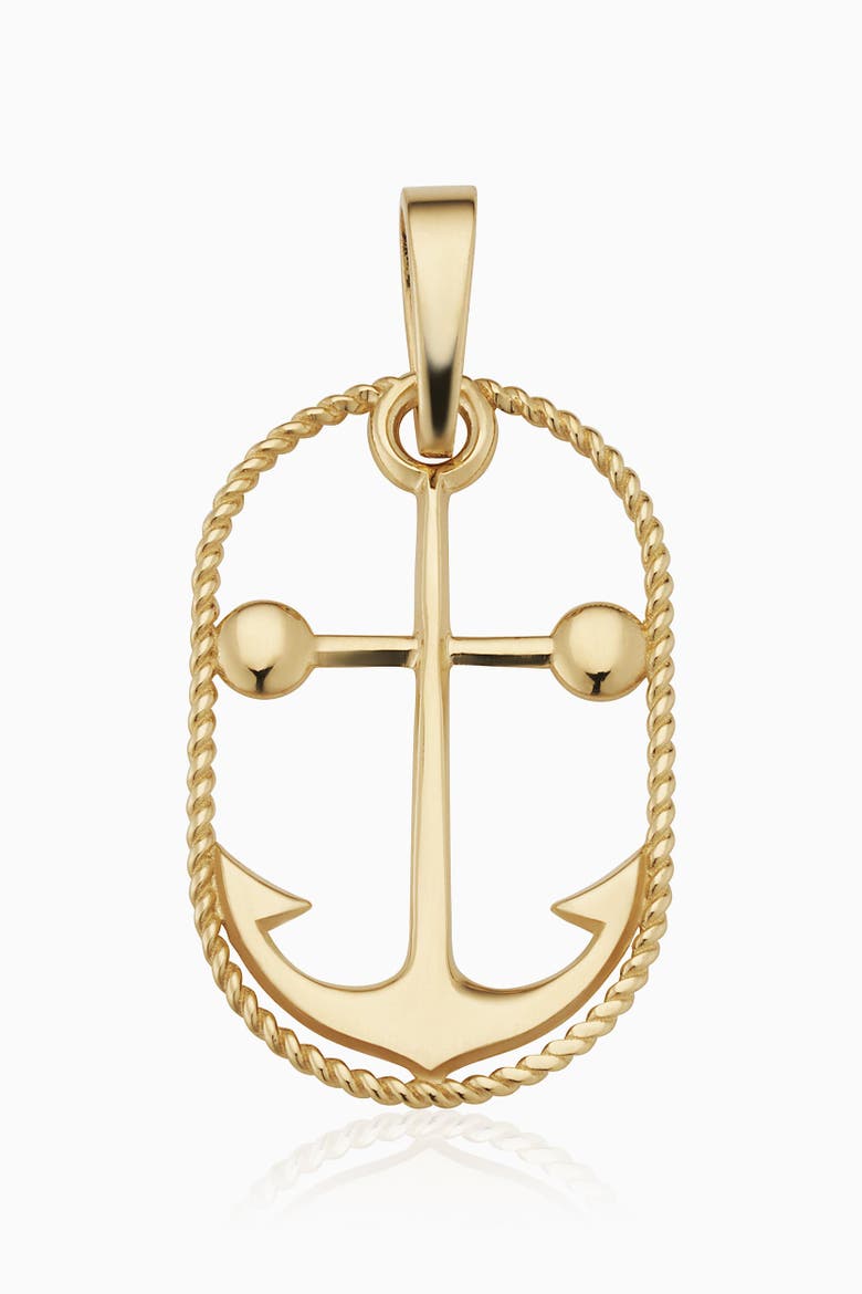 14K Yellow Gold My Anchor Charm, Main, color, Yellow Gold