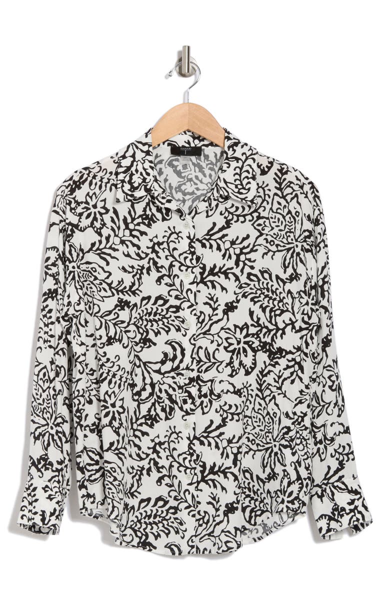 T Tahari Patterned Button-Up Shirt, Alternate, color,