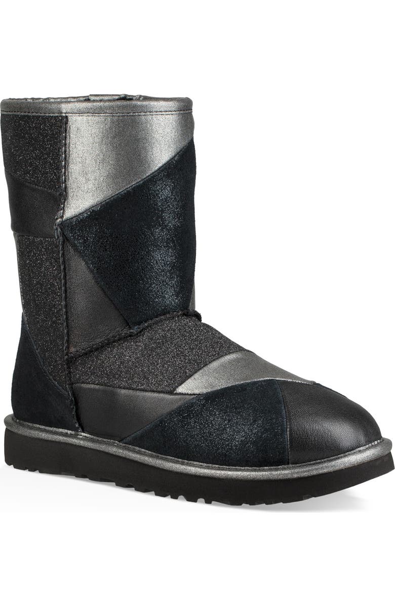 UGG<sup>®</sup> Classic Glitter Patchwork Bootie, Main, color,