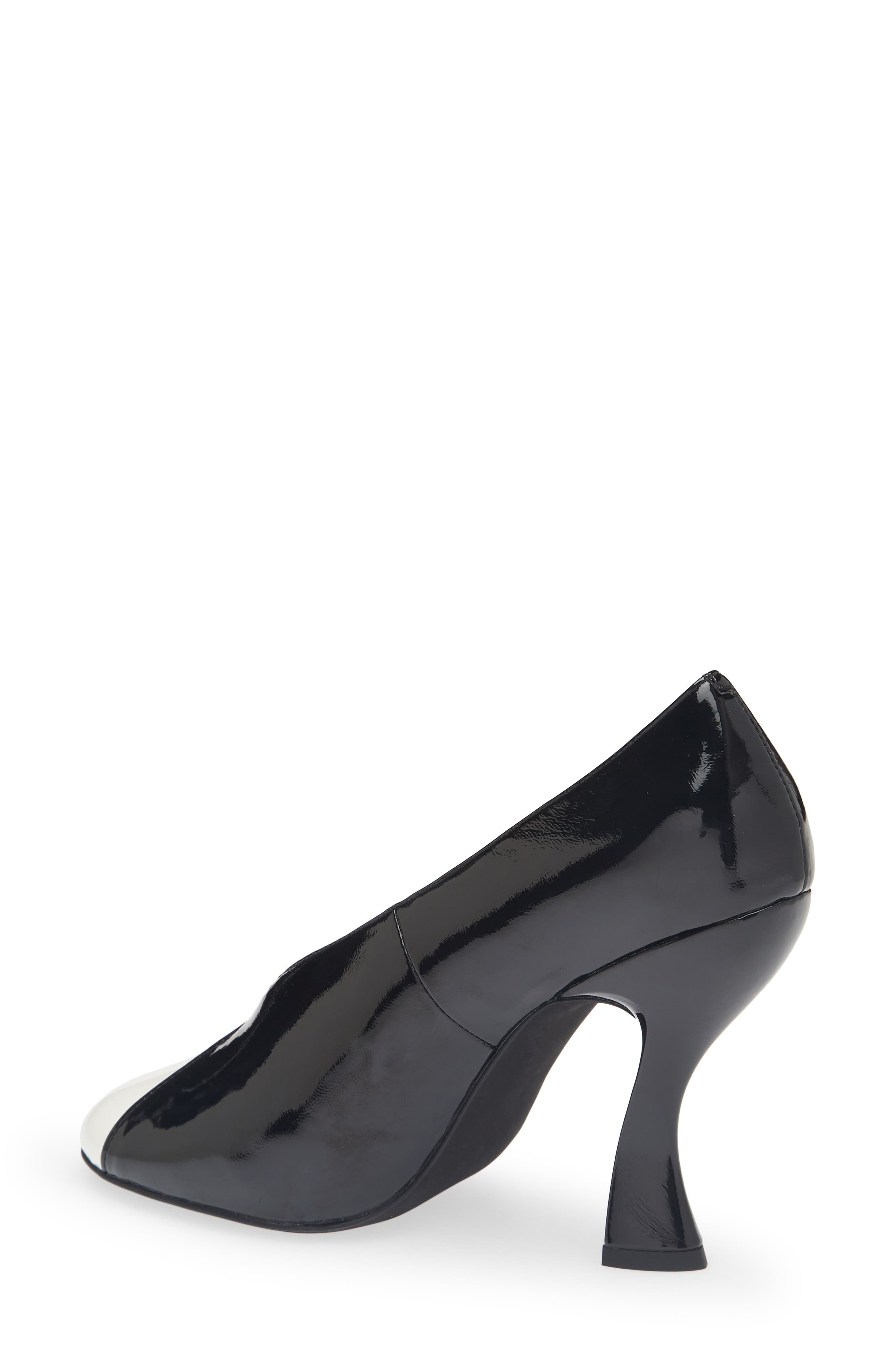 Amusing Pump, Alternate, color, BLACK WHITE PATENT