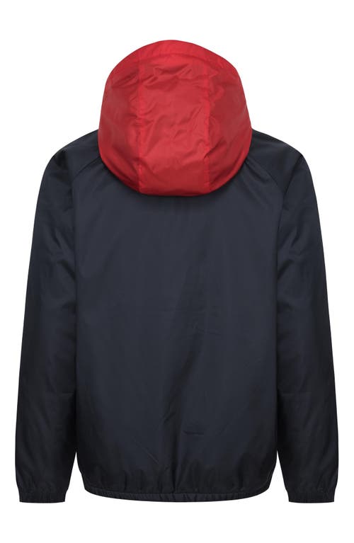 3 Brand Kids' Fleece Lined Windrunner Jacket In Black University Red