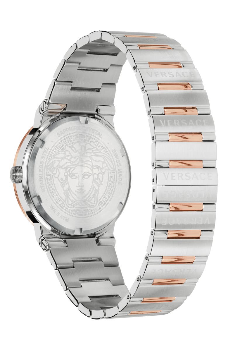 Versace Greca Logo Bracelet Watch, 41mm, Alternate, color, Two Tone