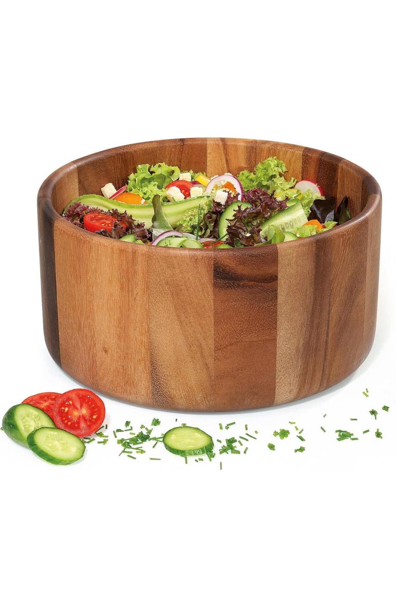 ZASSENHAUS Acacia Wood Salad Serving Bowl, Medium, Alternate, color, Brown