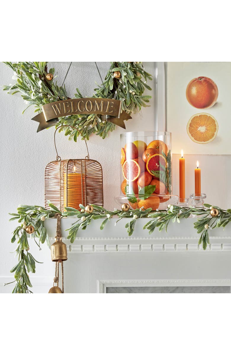 tag Welcome Hanging Door Sign - Antique Brass Gold Wall Art, Alternate, color, Gold