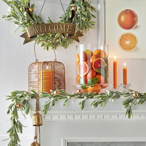 Tag Artificial Mistletoe Wreath Green Plastic Christmas Decor In Green