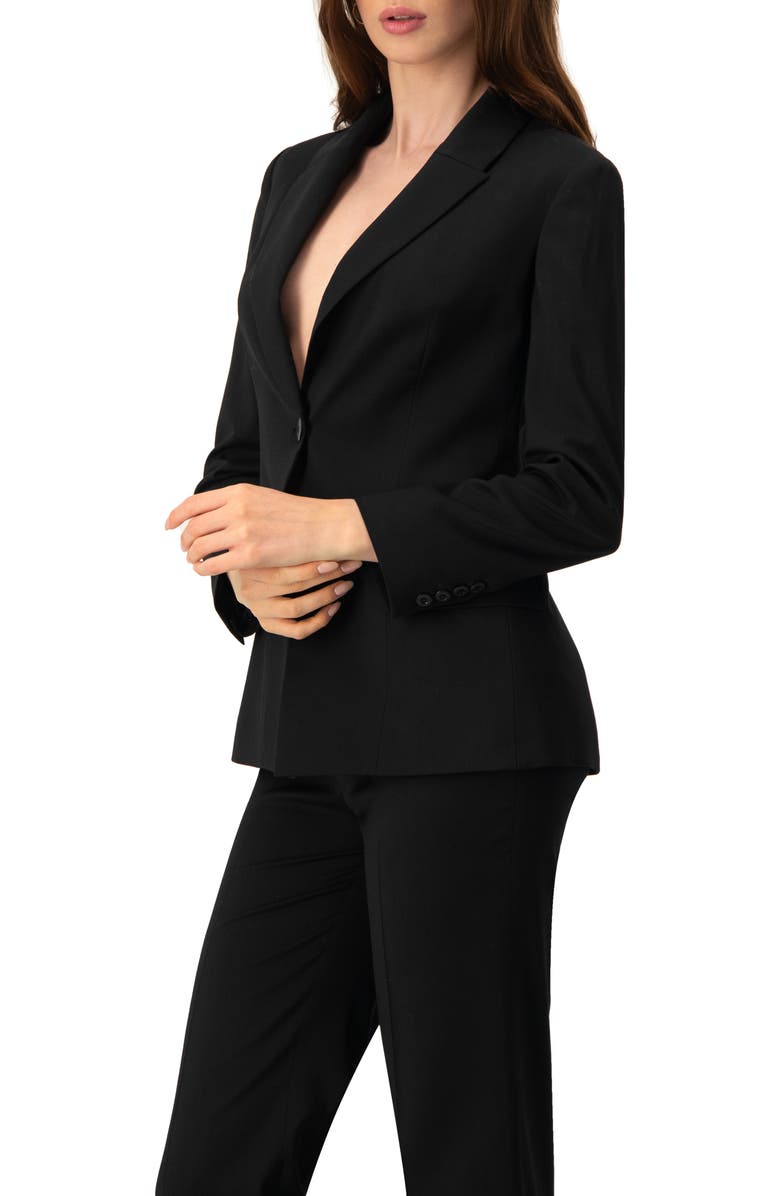 IVONNE Classic Single Button Blazer, Alternate, color, Black