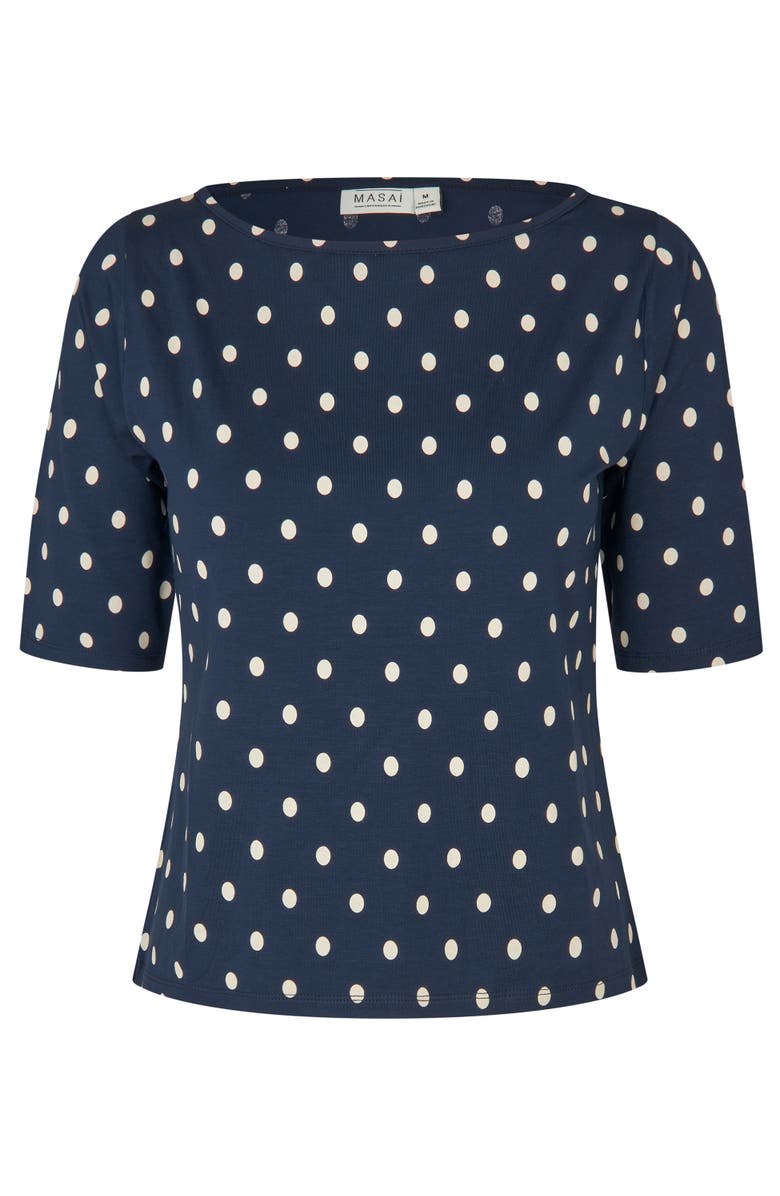 Masai Copenhagen MaBavessa Polka Dot T-Shirt, Alternate, color, Navy Blazer