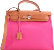 Pre-Owned Hermes Herbag Zip Leather and Toile 31
