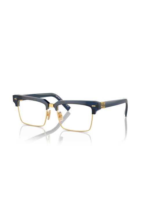 Miu Miu 54mm Rectangle Optical Glasses In Blue