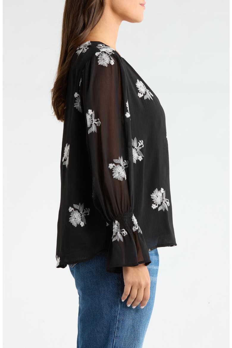 Smocked Cuff Top, Alternate, color, RICH BLACK