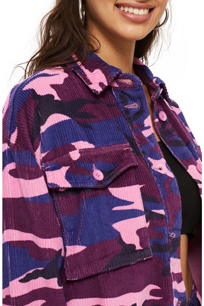 Corduroy Camo Jacket, Alternate, color, PINK MULTI