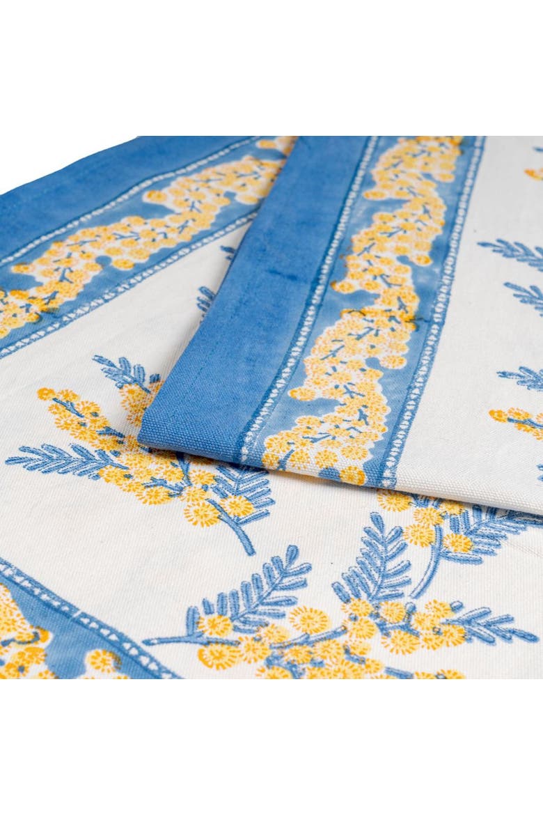 Mimosa Runner, Alternate, color, Blue, Yellow 16" x 90"