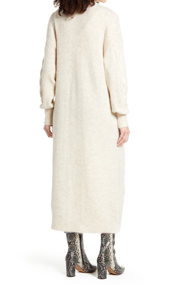 Leith Cozy Cable Knit Longline Cardigan, Alternate, color,