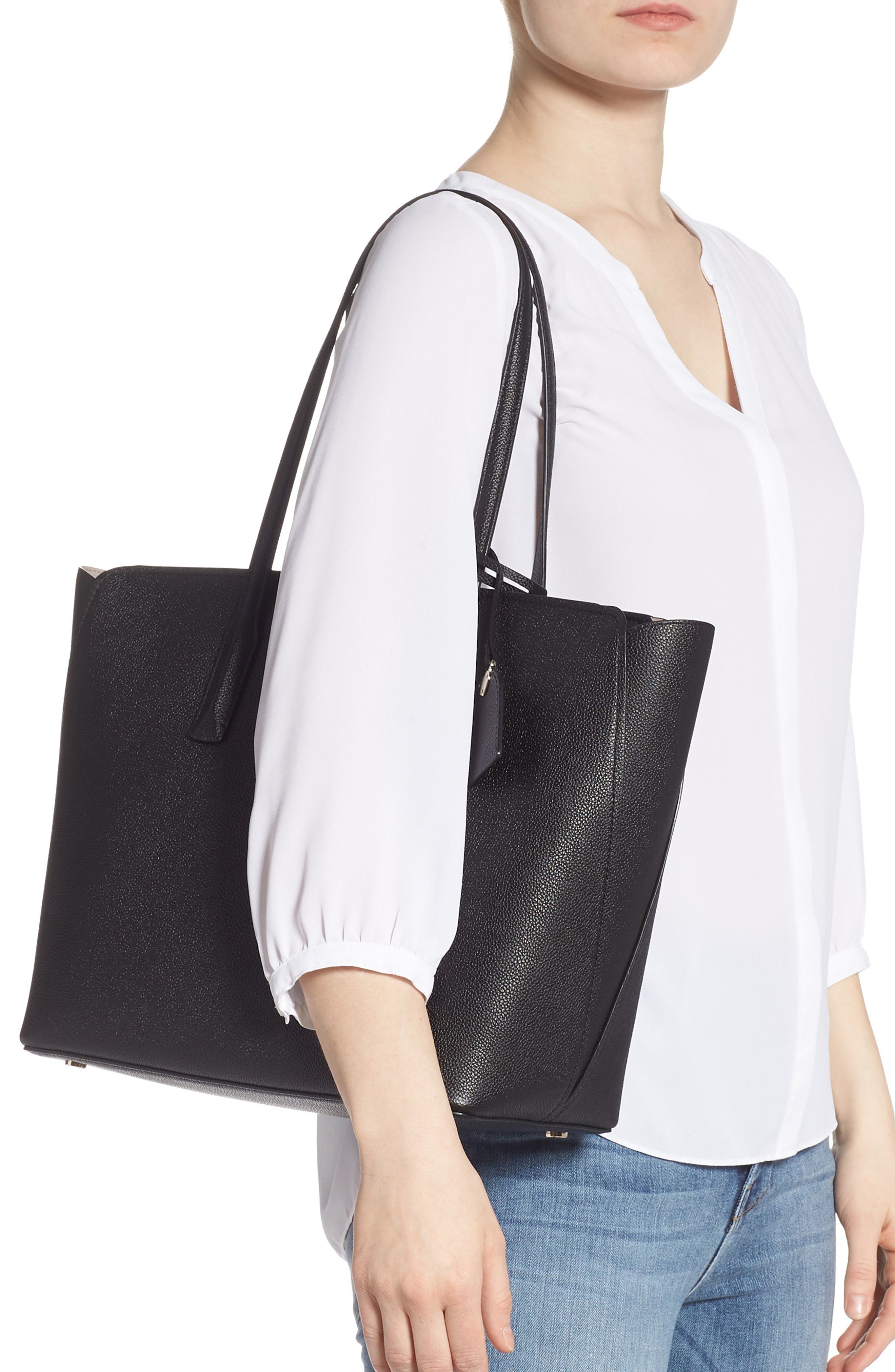 Kate Spade New York large margaux leather tote, Alternate, color, 