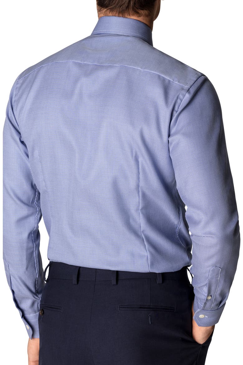 Slim Fit Houndstooth Cotton Dress Shirt, Alternate, color, BLUE