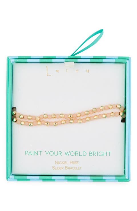 Beaded 2-Row Slider Bracelet