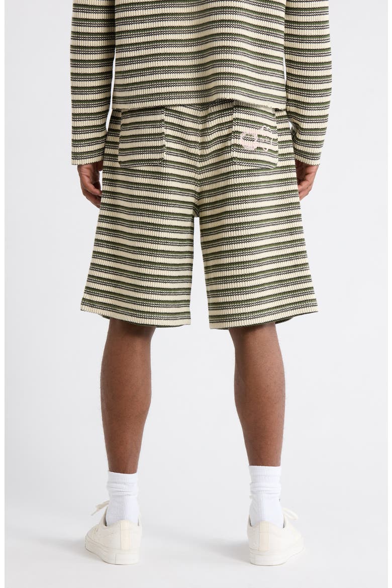 Speak Striped Knit Shorts, Alternate, color, OLIVE