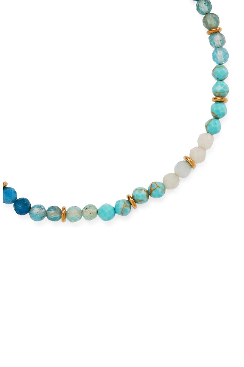 Turquoise Ombre Semi-Precious Beaded Anklet, Alternate, color, Turquoise