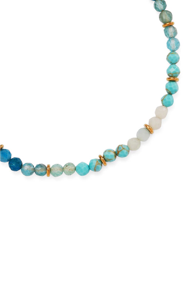 Alex and Ani Turquoise Ombre Semi-Precious Beaded Anklet, Alternate, color, Turquoise