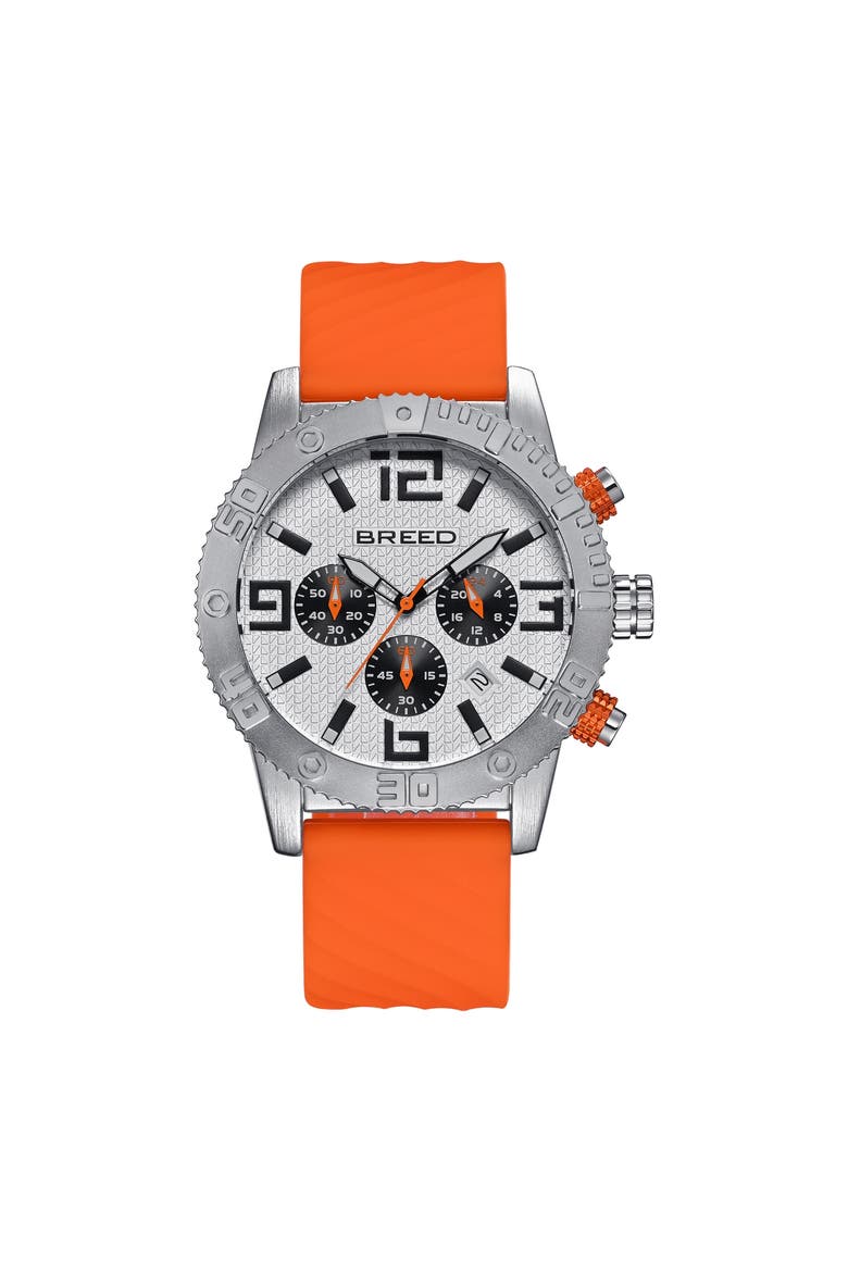 Double Agent Chronograph Watch with Date, Main, color, Silver/Orange