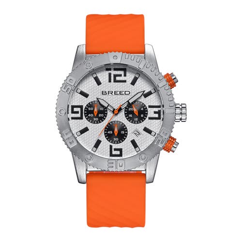 BREED Double Agent Chronograph Watch with Date in Silver/orange  product