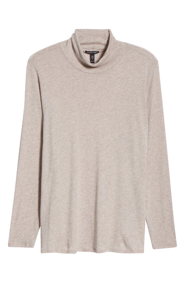 Eileen Fisher Long Sleeve Turtleneck Top, Alternate, color, Dove