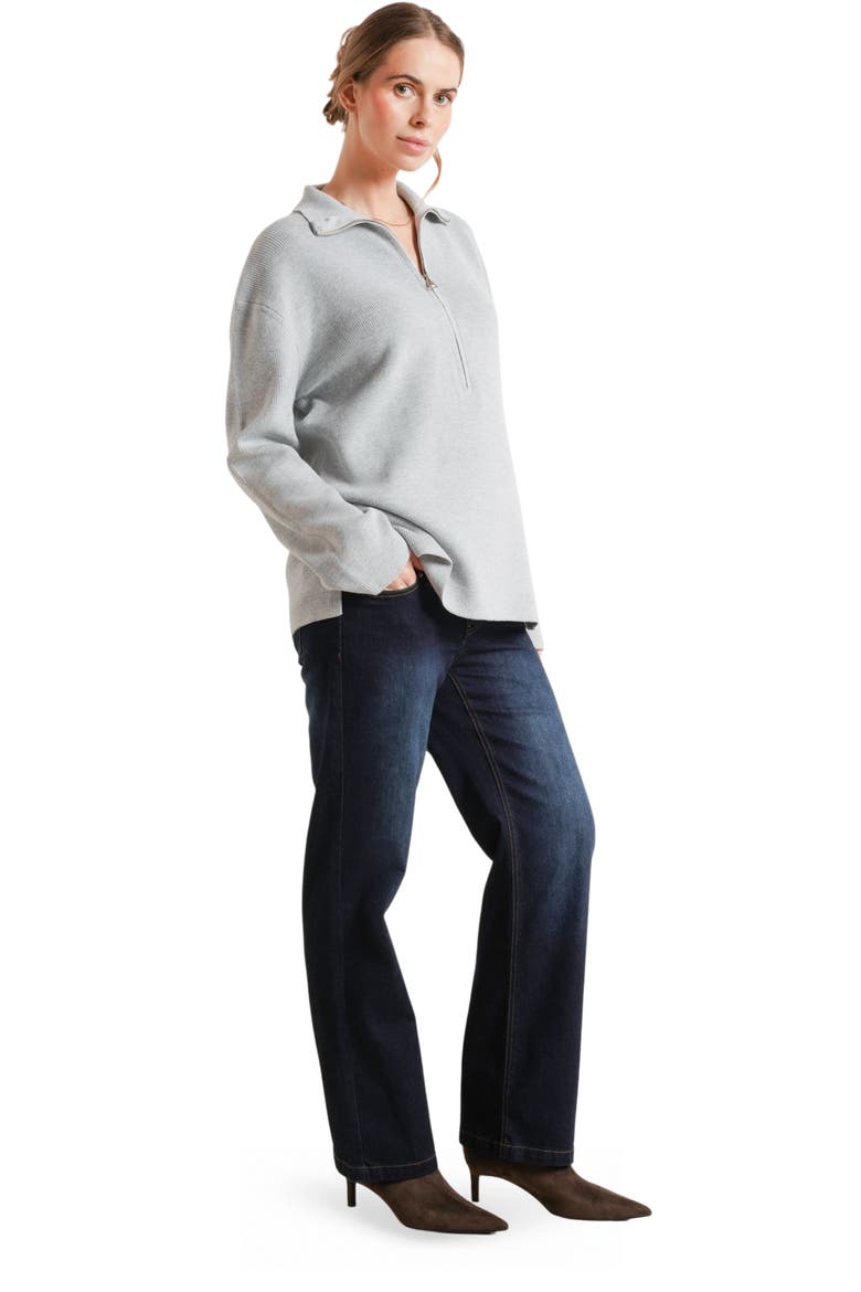 Blaire Maternity Half-Zip Sweater, Alternate, color, Grey