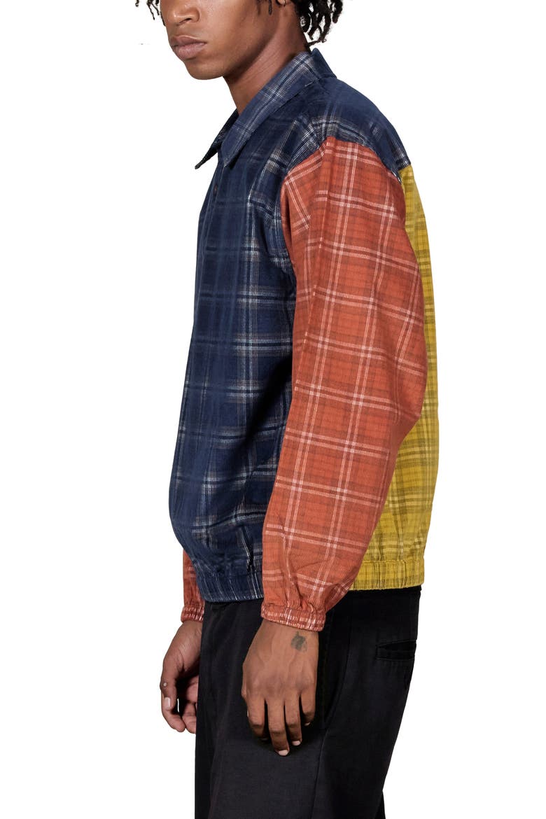 Colorblock Check Cotton Corduroy Shirt, Alternate, color, NAVY