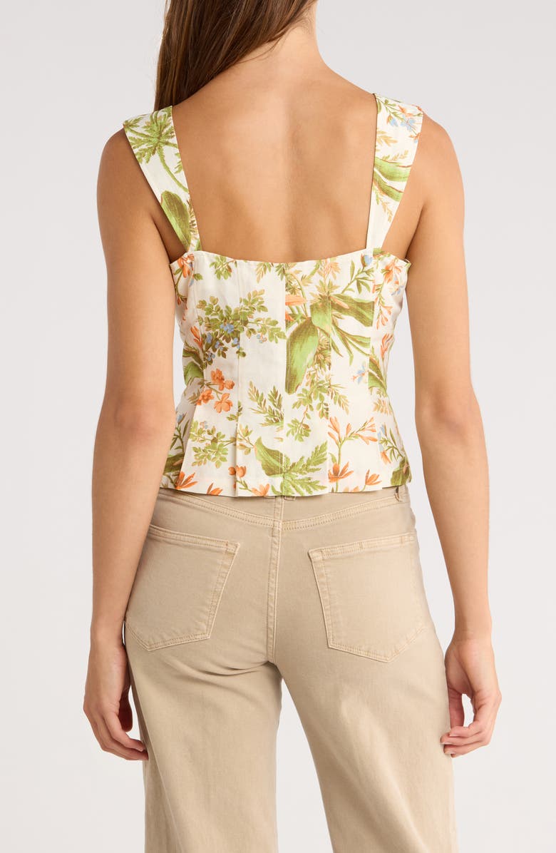 PAIGE Coralee Floral Silk & Linen Tank, Alternate, color, Oyster White Multi
