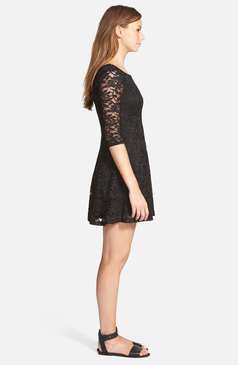 All in Favor Lace Fit & Flare Dress, Alternate, color, 