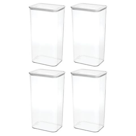 Extra Large Canister with Erasable Label - Set of 4 - Clear