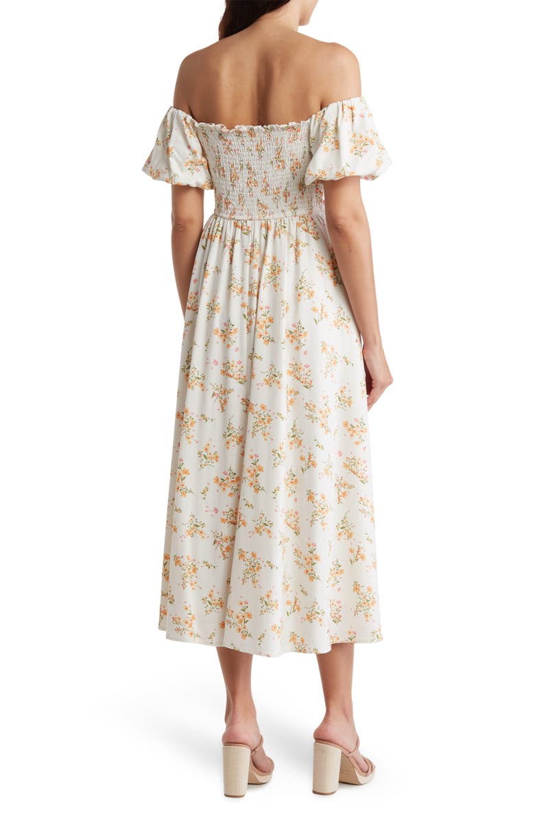 AUGUST SKY Off the Shoulder Midi Dress, Alternate, color, 