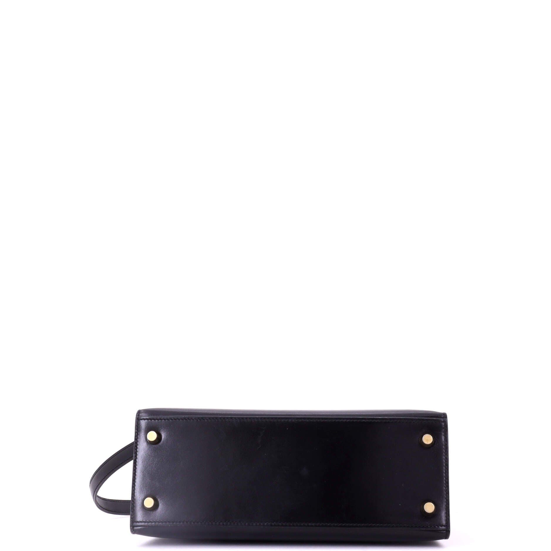 81034712 Kelly Handbag Black Tadelakt with Gold Hardware 25, Alternate, color, 