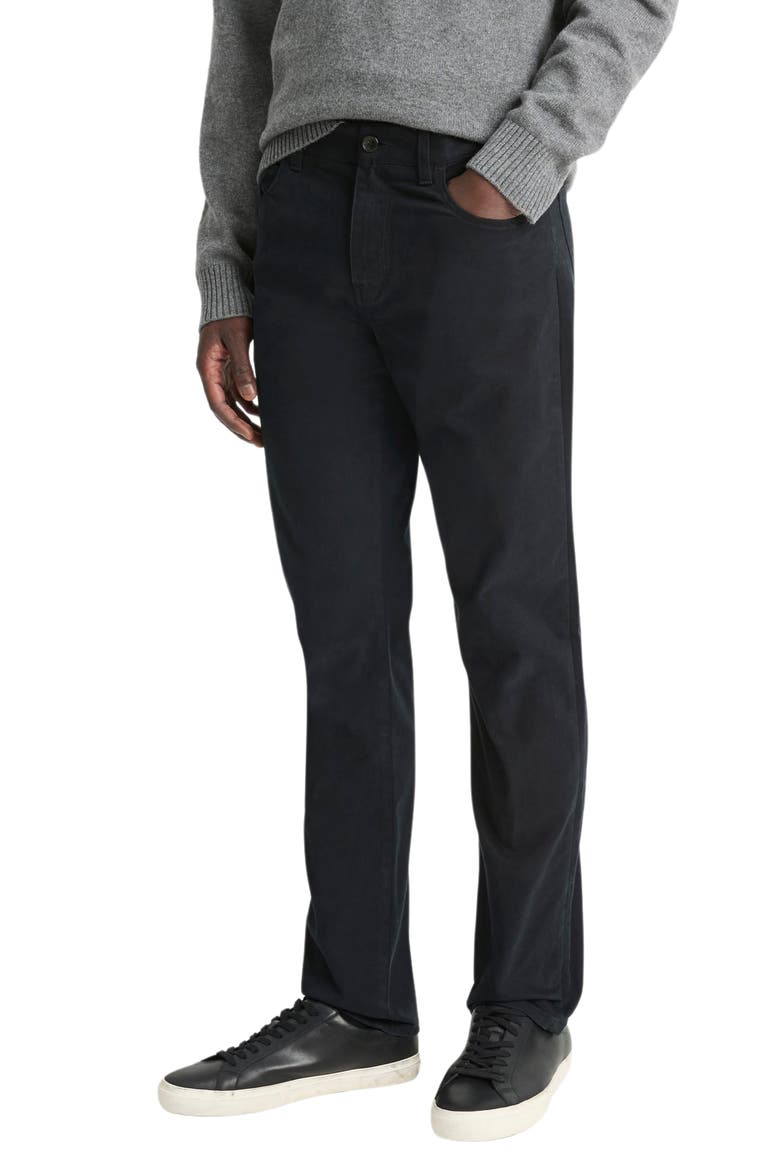 Dylan Slim Fit Peached Stretch Cotton Pants, Alternate, color, BLACK