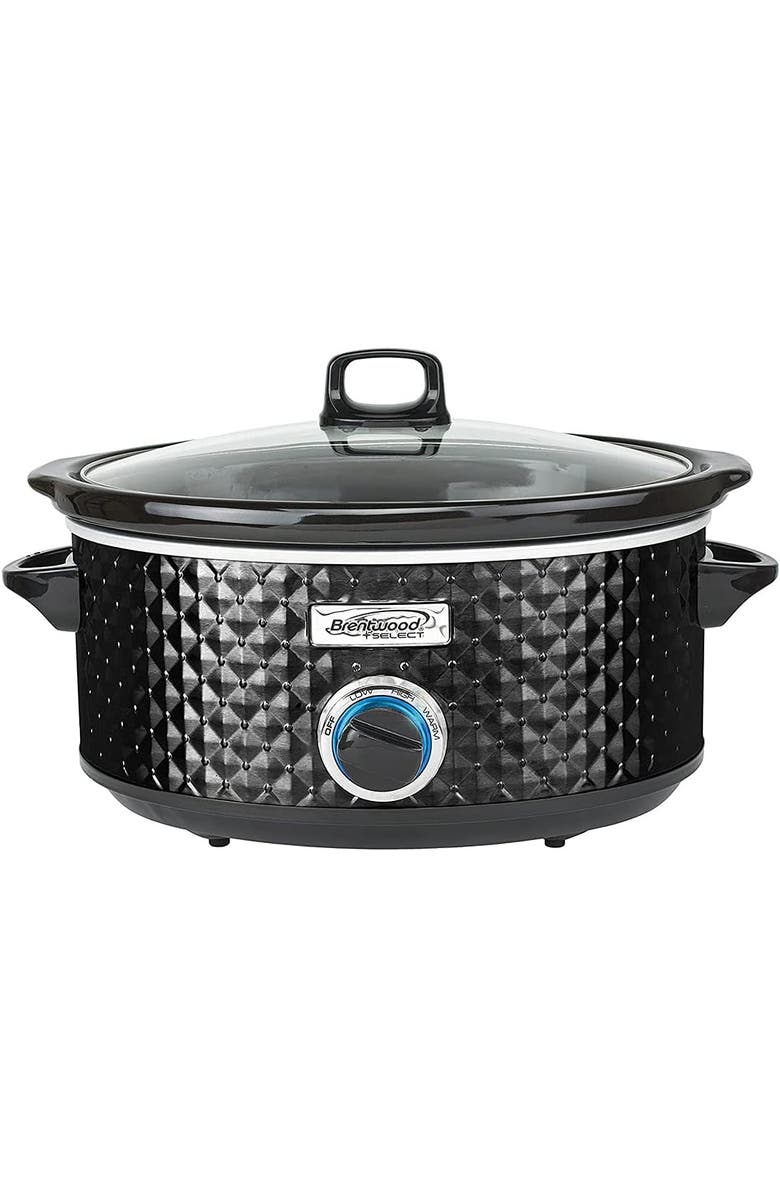 Brentwood 3.5QT Diamond Pattern Slow Cooker, Main, color, Black