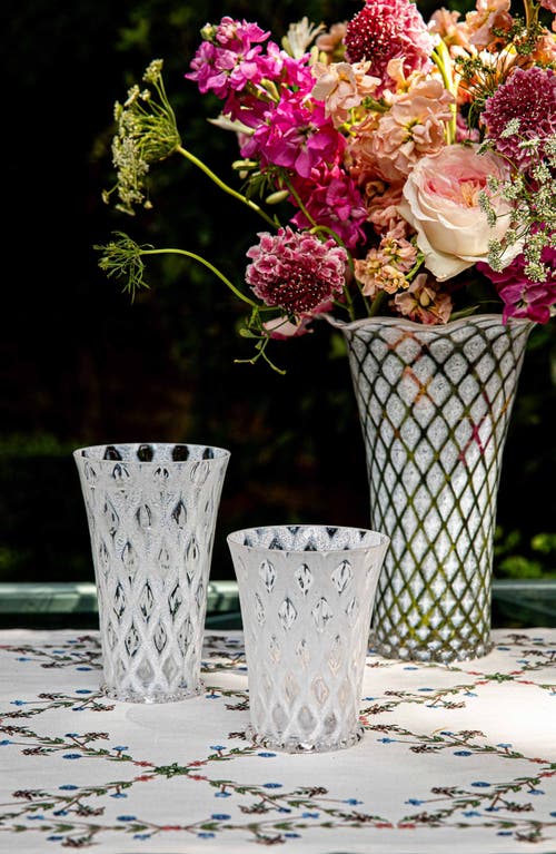 Juliska Trellis Large Glass Tumbler In White