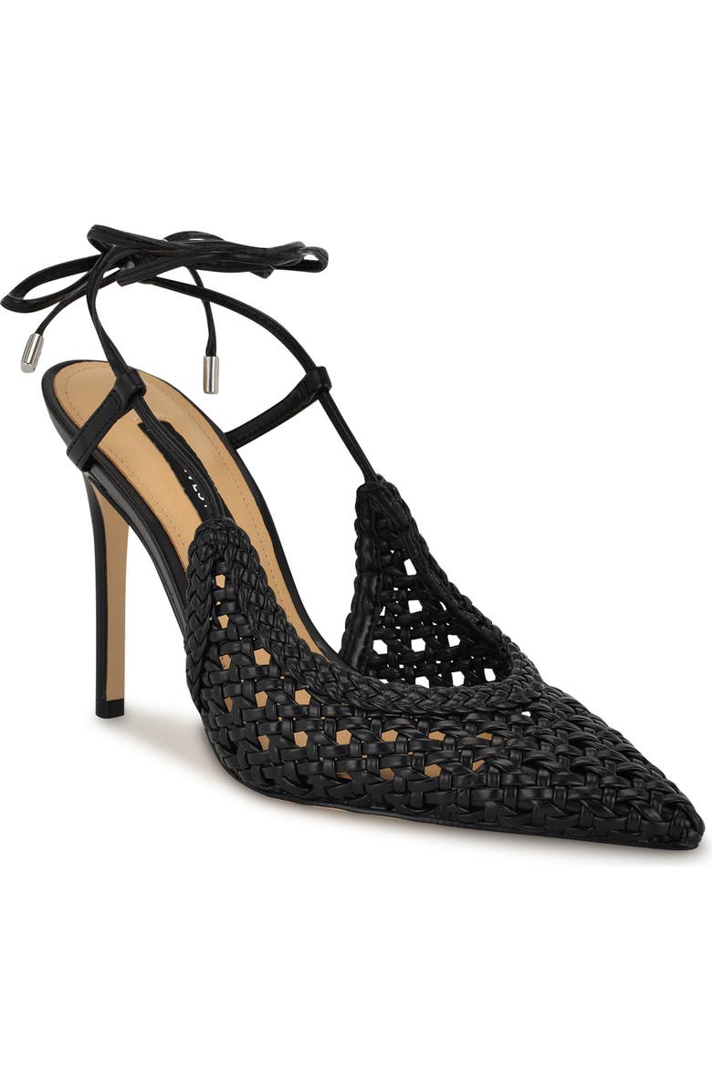 Nine West Fessla Ankle Wrap Pointed Toe Pump, Main, color, Black