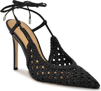 【NINE WEST】Fessla ウーブン アンクルラップ パンプス Nine West Fessla Ankle Wrap Pointed Toe Pump (Women) | Nordstrom