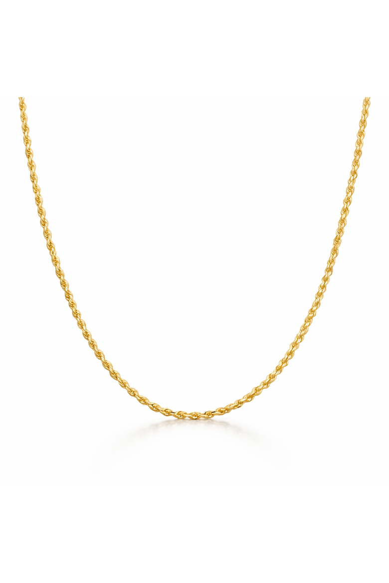 Gold-Plated Sterling Silver 2MM Rope Necklace, Main, color, Gold