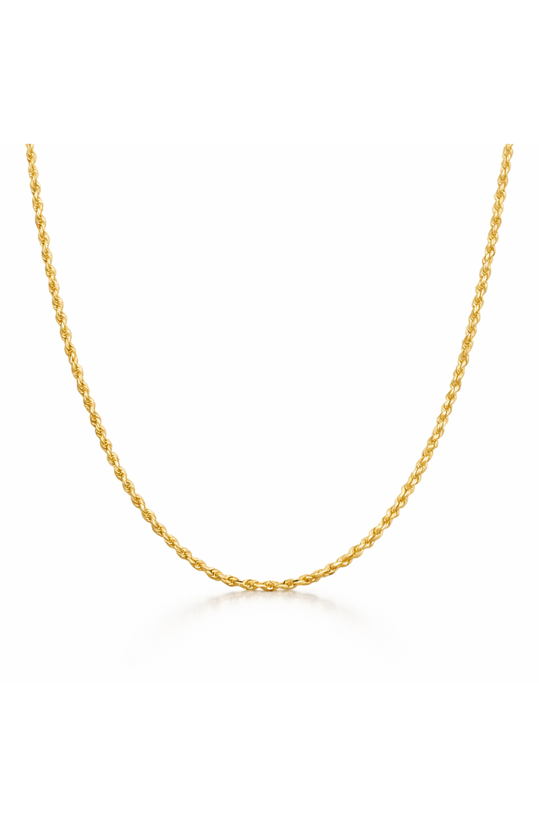 Donatello Gian Gold-Plated Sterling Silver 2MM Rope Necklace, Main, color, Gold