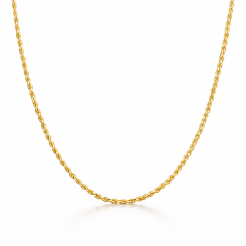 Gold-Plated Sterling Silver 2MM Rope Necklace