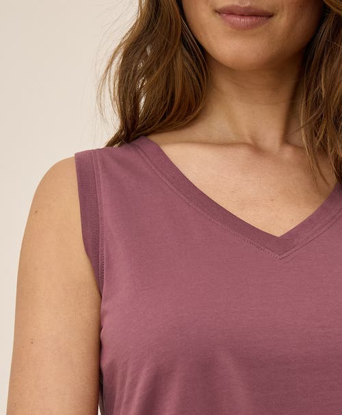 Pact Organic Cotton Softspun V-neck Tank In Mauve