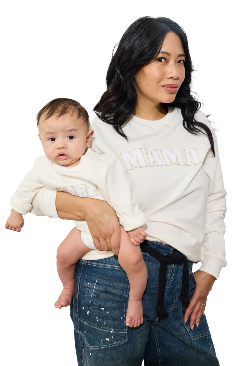 Ingrid & Isabel<sup>®</sup> Mama Fleece Maternity Sweatshirt, Alternate, color, Cream