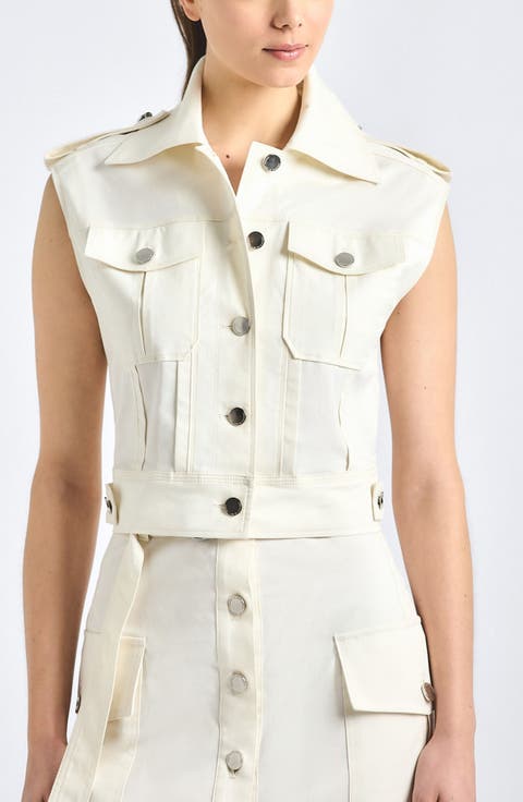 Illiana Stretch Cotton Blend Utility Vest