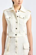Derek Lam 10 Crosby Illiana Stretch Cotton Blend Utility Vest